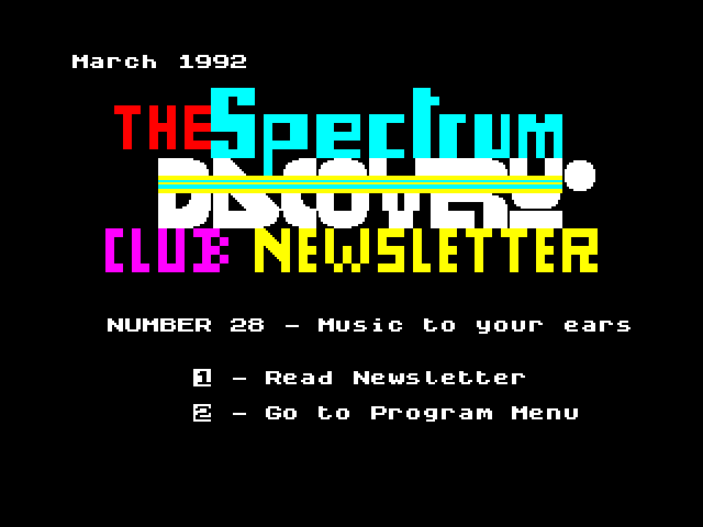 Spectrum Discovery Club Newsletter 28 image, screenshot or loading screen