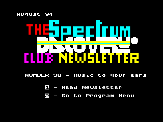 Spectrum Discovery Club Newsletter 38 image, screenshot or loading screen