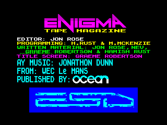 Enigma Tape Magazine issue 7 image, screenshot or loading screen