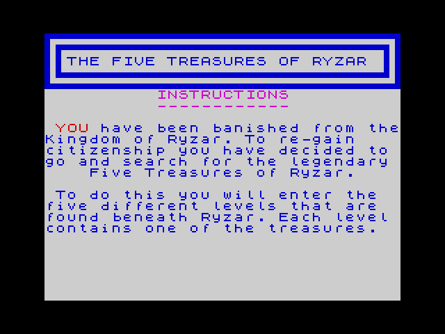 The Five Treasures of Ryzar image, screenshot or loading screen