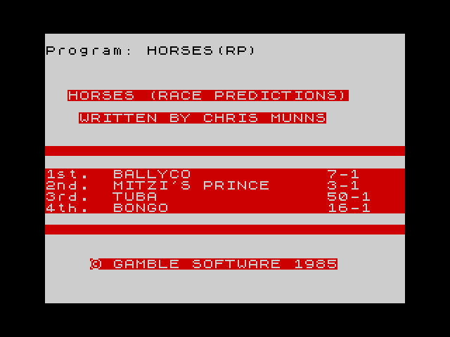 Horses (Race Predictions) image, screenshot or loading screen