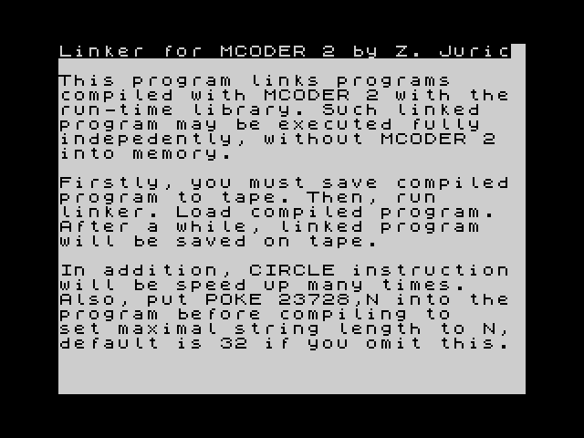 MCoder II Linker image, screenshot or loading screen
