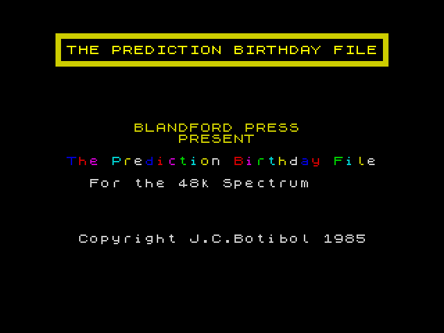 The Prediction Birthday File image, screenshot or loading screen