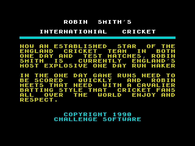 Robin Smith's International Cricket image, screenshot or loading screen