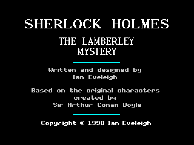 Sherlock Holmes: The Lamberley Mystery image, screenshot or loading screen