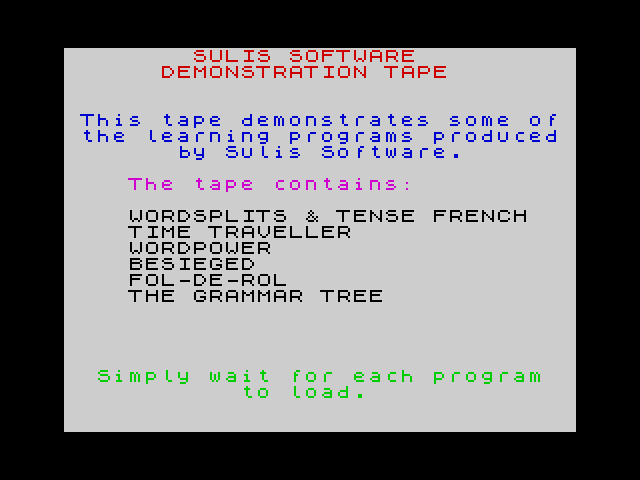 Spectrum 48K Sample Cassette image, screenshot or loading screen