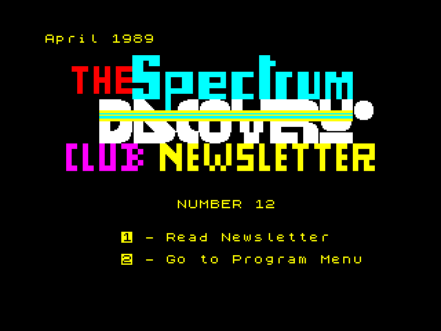Spectrum Discovery Club Newsletter 12 image, screenshot or loading screen