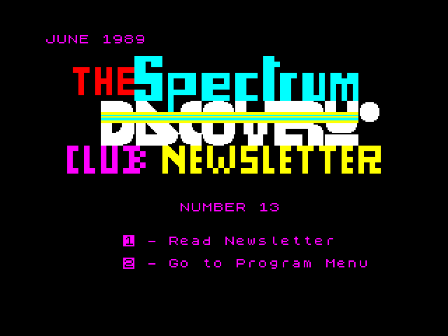 Spectrum Discovery Club Newsletter 13 image, screenshot or loading screen