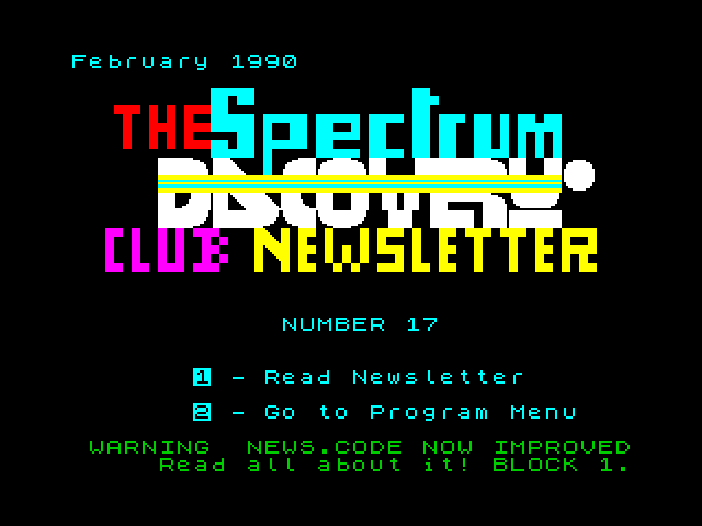 Spectrum Discovery Club Newsletter 17 image, screenshot or loading screen