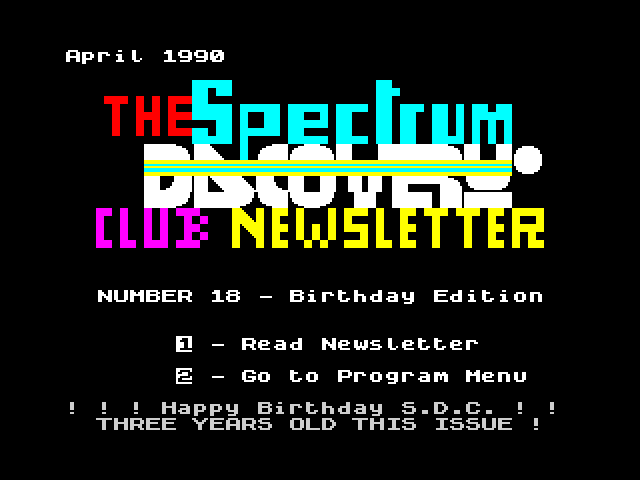 Spectrum Discovery Club Newsletter 18 image, screenshot or loading screen