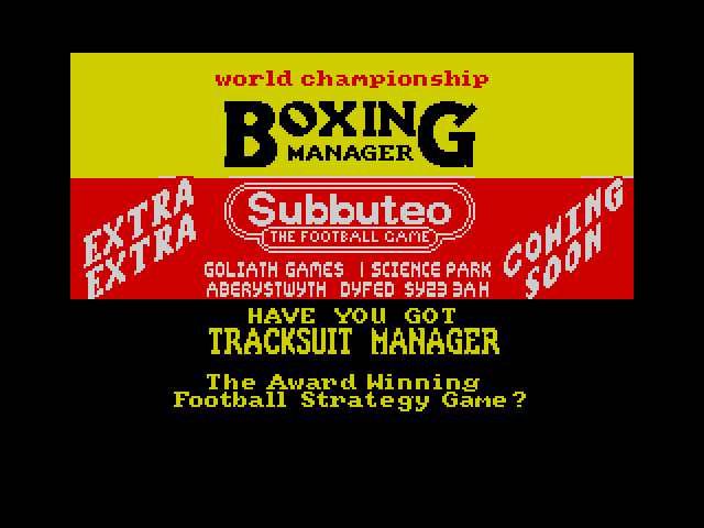 World Championship Boxing Manager image, screenshot or loading screen