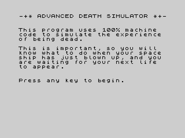 [CSSCGC] Advanced Death Simulator image, screenshot or loading screen
