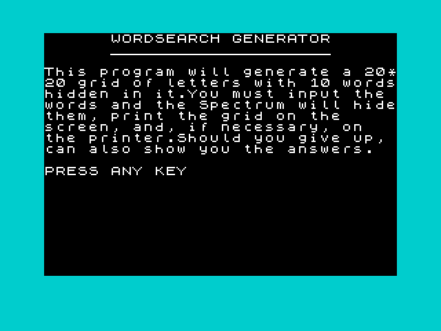 Wordsearch Generator image, screenshot or loading screen