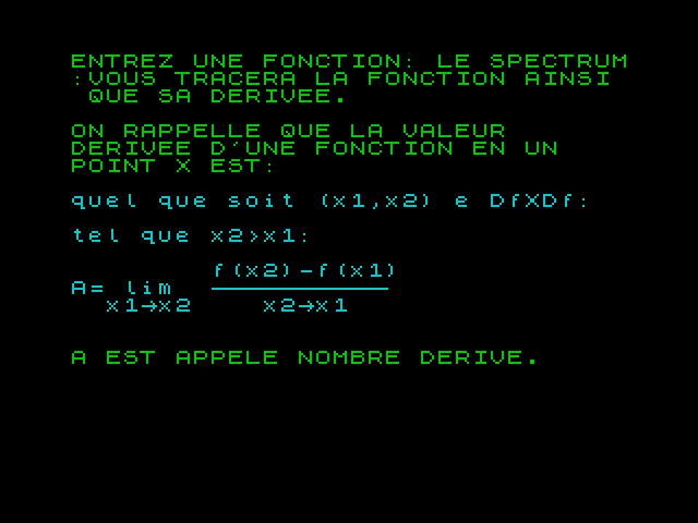 Trace de la Dérivée image, screenshot or loading screen