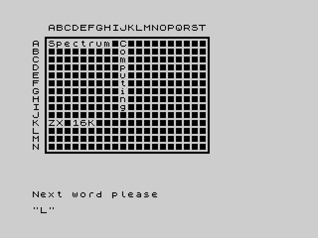 Spectrum Crossword image, screenshot or loading screen
