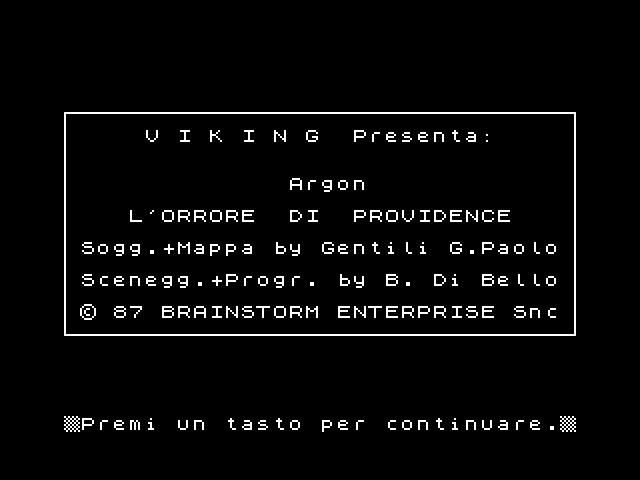 Argon: L'Orrore di Providence image, screenshot or loading screen