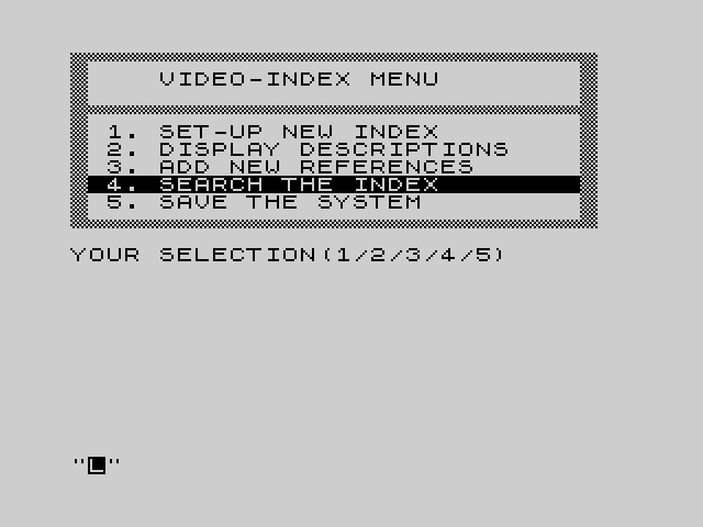 ZX81 Video Index image, screenshot or loading screen