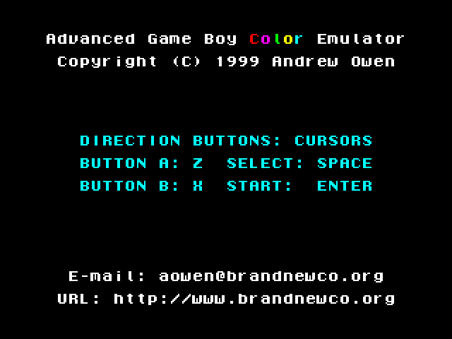 [CSSCGC] Advanced GameBoy Color Emulator image, screenshot or loading screen