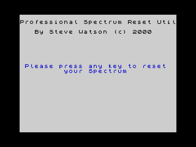 Professional Spectrum Reset Util image, screenshot or loading screen