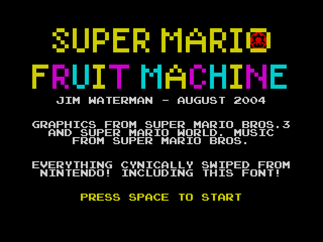 [CSSCGC] Super Mario Fruit Machine image, screenshot or loading screen