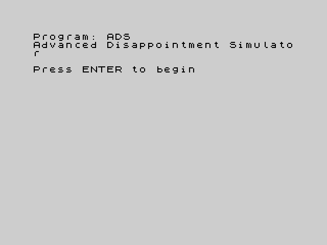 [CSSCGC] Advanced Disappointment Simulator image, screenshot or loading screen