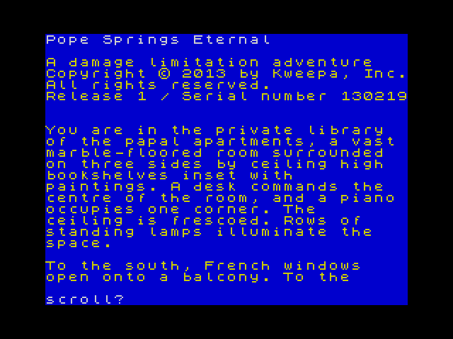 Pope Springs Eternal image, screenshot or loading screen