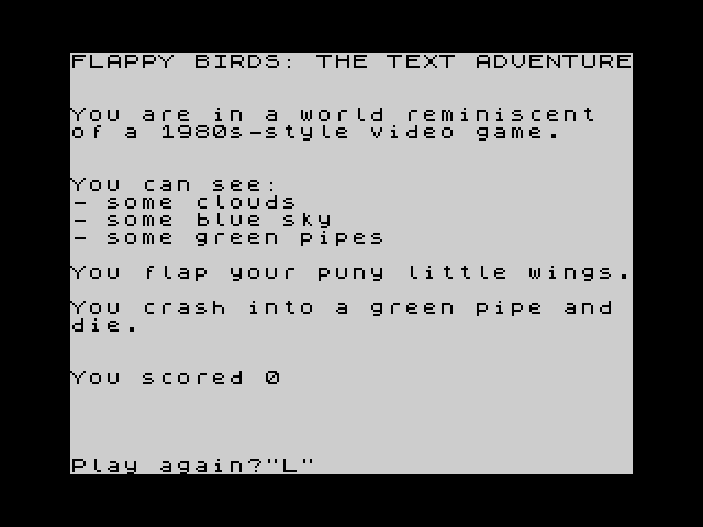 [CSSCGC] Flappy Bird - The Text Adventure image, screenshot or loading screen