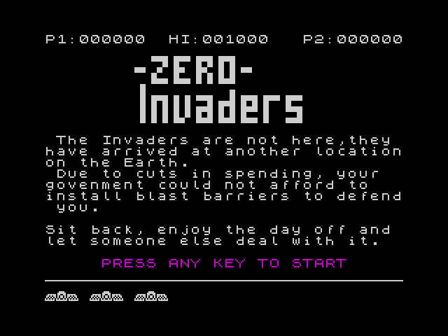 [CSSCGC] Zero Invaders image, screenshot or loading screen