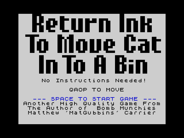 RETURN INK TO MOVE CAT IN TO a BIN image, screenshot or loading screen