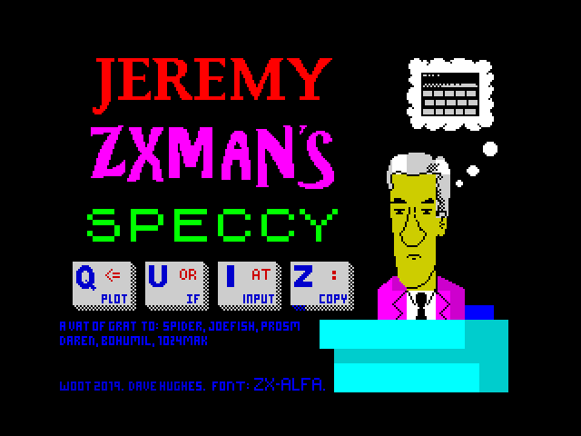 Jeremy ZXMan's speccy quiz image, screenshot or loading screen