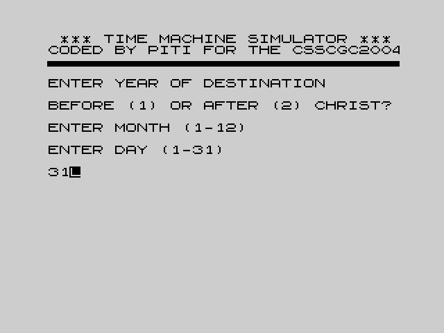 [CSSCGC] Time Machine Simulator image, screenshot or loading screen