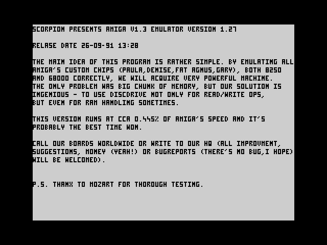 Amiga V1.3 Emulator image, screenshot or loading screen