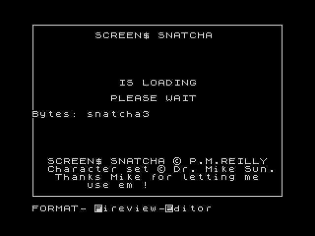 Screen$ Snatcha image, screenshot or loading screen