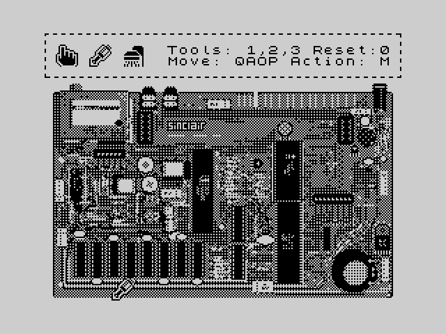 a pixel-art rendition of a ZX Spectrum circuit board