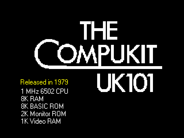 [CSSCGC] Compukit UK101 emulator image, screenshot or loading screen