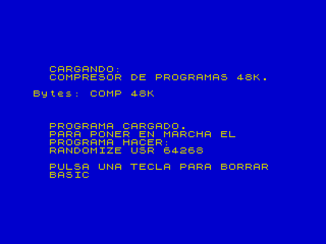 Compresor de Pantallas 16 y 48K image, screenshot or loading screen