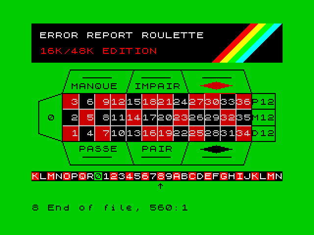 Error Report Roulette image, screenshot or loading screen