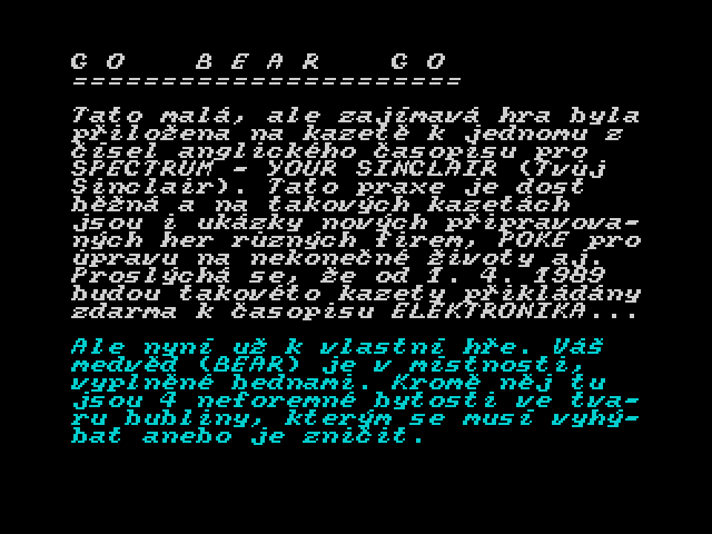 Informace pro majitele ZX Spectrum 8 image, screenshot or loading screen