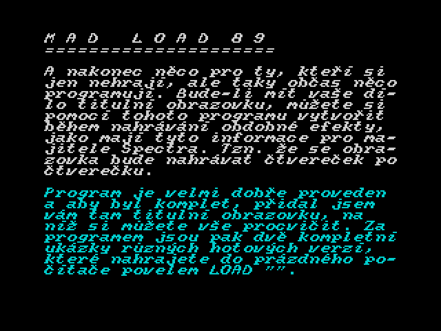 Informace pro majitele ZX Spectrum 16 image, screenshot or loading screen