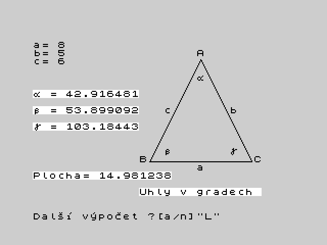 Výpočet trojúhleníka image, screenshot or loading screen