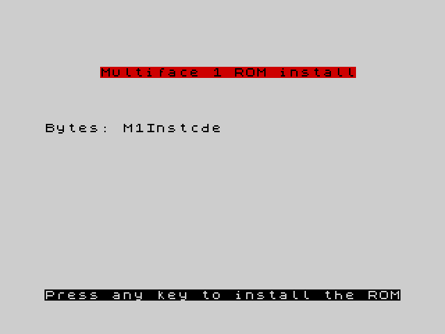 Multiface 1 Install image, screenshot or loading screen
