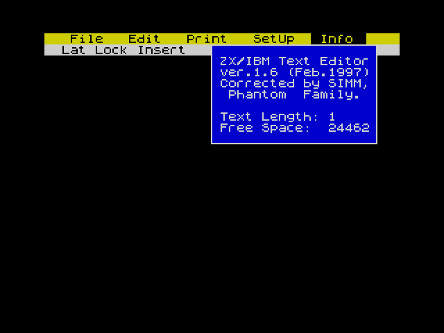 ZX/IBM Text Editor image, screenshot or loading screen