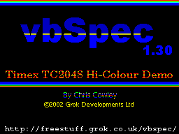 Timex TC2048 Hi-Colour Demo image, screenshot or loading screen